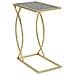 Tavolino Da Divano Glam In Ferro Oro E Vetro Nero 45,5x25,5x60 Cm - Foto miniatura 1