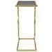 Tavolino Da Divano Glam In Ferro Oro E Vetro Nero 45,5x25,5x60 Cm - Foto miniatura 2