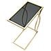 Tavolino Da Divano Glam In Ferro Oro E Vetro Nero 45,5x25,5x60 Cm - Foto miniatura 4