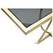 Tavolino Da Divano Glam In Ferro Oro E Vetro Nero 45,5x25,5x60 Cm - Foto miniatura 5