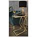 Tavolino Da Divano Glam In Ferro Oro E Vetro Nero 45,5x25,5x60 Cm - Foto miniatura 8