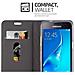 Custodia Compatibile Con Samsung Galaxy J1 2016 In Blu Scuro Nero - Coperchio Protettiva Con Chiusura Magnetica, Funzione Stand E Tasca Per Le Carte - Foto miniatura 9