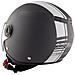 Jet Moto Casco Visiera Parasole Grafica Bianca Omologato Ece Grigio Opaco M - Foto miniatura 4