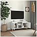 Mobile TV con Gambe Legno Massello Bianco Lucido 103,5x35x50 cm - Foto miniatura 2