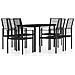 Set Mobili Da Pranzo Per Giardino 7 Pz Nero - Foto miniatura 2