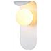 Applique A Parete Lampada In Metallo Bianco Sfera G9 Stile Moderno Aq46 - Foto miniatura 3