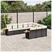 Set Divani Da Giardino 10pz Con Cuscini In Polyrattan Nero - Foto miniatura 1