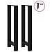 Gambe Per Tavolino Nero 2 Pz 40x(100-101) Cm Acciaio - Foto miniatura 3