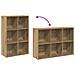 Libreria/credenza Rovere Artigianale 66x30x98 Cm In Truciolato - Foto miniatura 4