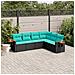 Set Divani Da Giardino 6 Pz Con Cuscini Nero In Polyrattan - Foto miniatura 1