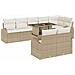 Set di Divani da Giardino da 9 Pezzi con Cuscini Beige in Polirattan - Foto miniatura 1