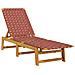 Lettino Prendisole Tavolino Rosso Legno Massello Acacia Tessuto - Foto miniatura 3