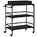 Carrello da Cucina Nero 81,5x41x92,5 cm in Legno Multistrato - Foto miniatura 1