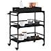 Carrello da Cucina Nero 81,5x41x92,5 cm in Legno Multistrato - Foto miniatura 6