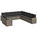 Set Divani da Giardino 11 pz con Cuscini in Polyrattan Grigio - Foto miniatura 1