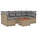 Set Divani da Giardino 7 pz con Cuscini Beige in Polyrattan - Foto miniatura 1