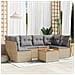 Set Divani da Giardino 7 pz con Cuscini Beige in Polyrattan - Foto miniatura 2