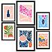 Set Di 6 Stampe Stampe Minimaliste Di Paesaggi E Natura In Stile Floreale Pastello Per L'interior Design A3 & A4 Cornice Nera - Foto miniatura 1