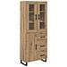 Credenza 2 pcs Rovere artigianale Legno Stratificato e Vetro - Foto miniatura 1