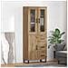 Credenza 2 pcs Rovere artigianale Legno Stratificato e Vetro - Foto miniatura 2