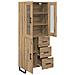 Credenza 2 pcs Rovere artigianale Legno Stratificato e Vetro - Foto miniatura 5