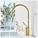 Rubinetto per lavabo da bagno, Blackswan, tipo M64, modello oro opaco, misura 36 cm - Foto miniatura 2