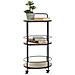 Carrello Arex In Ferro E Mdf Nero E Rovere - 40 X 41,5 X H 82 Cm - Foto miniatura 2