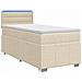 Letto box spring con materasso Crema 80 x 200 cm Tessuto - Foto miniatura 1