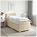 Letto box spring con materasso Crema 80 x 200 cm Tessuto - Foto miniatura 2