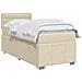 Letto box spring con materasso Crema 80 x 200 cm Tessuto - Foto miniatura 3