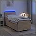 Letto box spring con materasso Crema 80 x 200 cm Tessuto - Foto miniatura 4