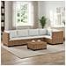 6 pz Set Lounge in Rattan con Cuscini GENDT Rattan naturale - Foto miniatura 3