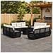 Set Divano da Giardino 13 pz Nero e Bianco Crema polyrattan - Foto miniatura 8