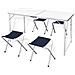Set Tavolo Da Campeggio Pieghevole Con 4 Sedie Regolabili 120 X 60 Cm - Foto miniatura 1