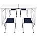 Set Tavolo Da Campeggio Pieghevole Con 4 Sedie Regolabili 120 X 60 Cm - Foto miniatura 2