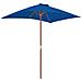 Ombrellone Da Esterni Con Palo In Legno 150x200 Cm Blu - Foto miniatura 3