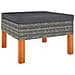 Set Divani Da Giardino 8 Pz Con Cuscini In Polyrattan Grigio - Foto miniatura 5