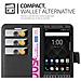 Custodia Compatibile Con Blackberry Keyone In Nero Carbone - Coperchio Protettiva Con Chiusura Magnetica, Funzione Stand E Tasca Per Le Carte - Foto miniatura 3