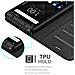 Custodia Compatibile Con Blackberry Keyone In Nero Carbone - Coperchio Protettiva Con Chiusura Magnetica, Funzione Stand E Tasca Per Le Carte - Foto miniatura 4