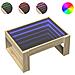 Tavolino Da Salotto Con Led Infinity Rovere Sonoma 70x53x30 Cm - Foto miniatura 2