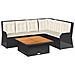 Set Divani Da Giardino 5 Pz Con Cuscini Nero In Polyrattan - Foto miniatura 1