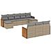 Set Divano Da Giardino 10 Pz Con Cuscini Beige In Polyrattan - Foto miniatura 2