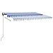 Tenda Da Sole Retrattile Manuale Con Led 400x300cm Blu E Bianca - Foto miniatura 6