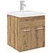 Mobile Bagno con Lavabo Integrato&Rubinetto Rovere Artigianale - Foto miniatura 1