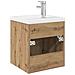 Mobile Bagno con Lavabo Integrato&Rubinetto Rovere Artigianale - Foto miniatura 7