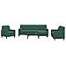 Set di Divani 4 pz con Cuscini e Rinforzi Verde scuro Velluto - Foto miniatura 2