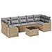 Set Divano da Giardino  8 Pezzi con Cuscini Beige Polyrattan, Divano da Giardino  2 Posti con Cuscini Beige Polyrattan - Foto miniatura 1