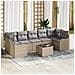 Set Divano da Giardino  8 Pezzi con Cuscini Beige Polyrattan, Divano da Giardino  2 Posti con Cuscini Beige Polyrattan - Foto miniatura 2