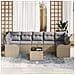 Set Divano da Giardino  8 Pezzi con Cuscini Beige Polyrattan, Divano da Giardino  2 Posti con Cuscini Beige Polyrattan - Foto miniatura 3