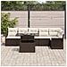 Set Divano da Giardino a 7 Pezzi con Cuscini Marrone Polyrattan - Foto miniatura 3